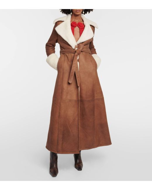 Magda Butrym Brown Shearling-lined Leather Coat