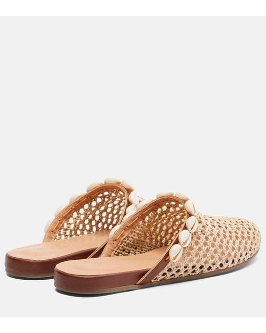 Ancient Greek Sandals Natural Slipper Embellished Raffia Mules