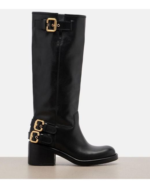 Chloé Black Dakota Leather Biker Boots