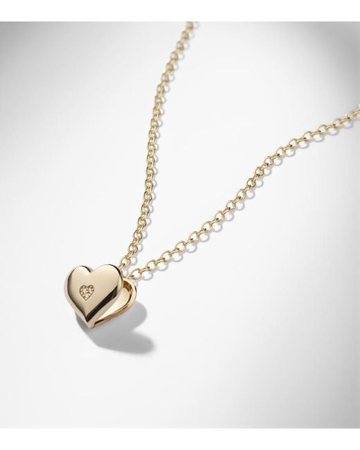 Sydney Evan Metallic Wallpaper Heart 14Kt Pendant Necklace With Diamonds