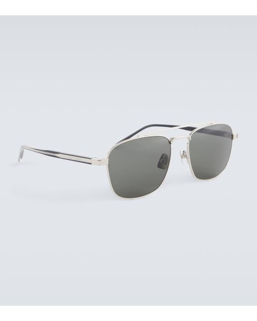 Saint Laurent Gray Sl 665 Aviator Sunglasses for men