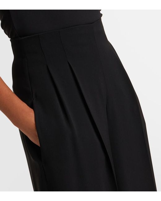 Max Mara Black Elegante Cady Wide-Leg Pants