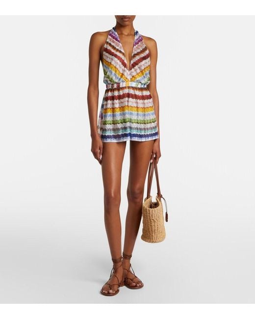 Missoni Multicolor Zigzag Halterneck Romper