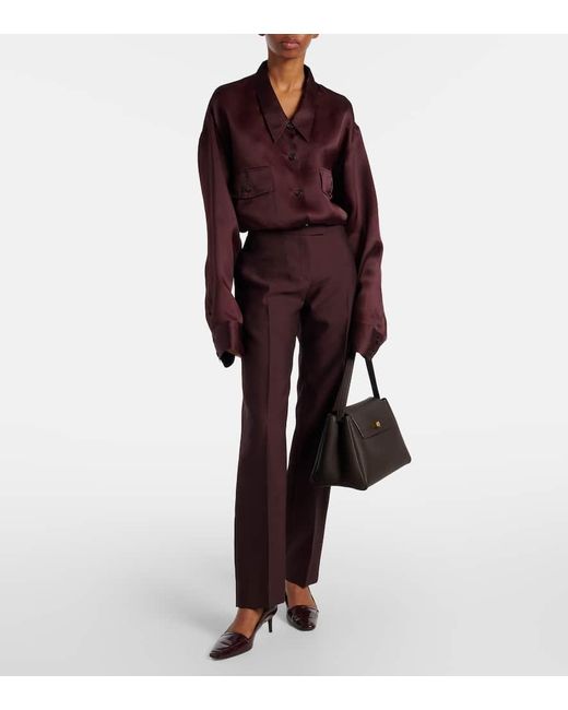 Khaite Brown Tote Bag Audrey Aus Leder