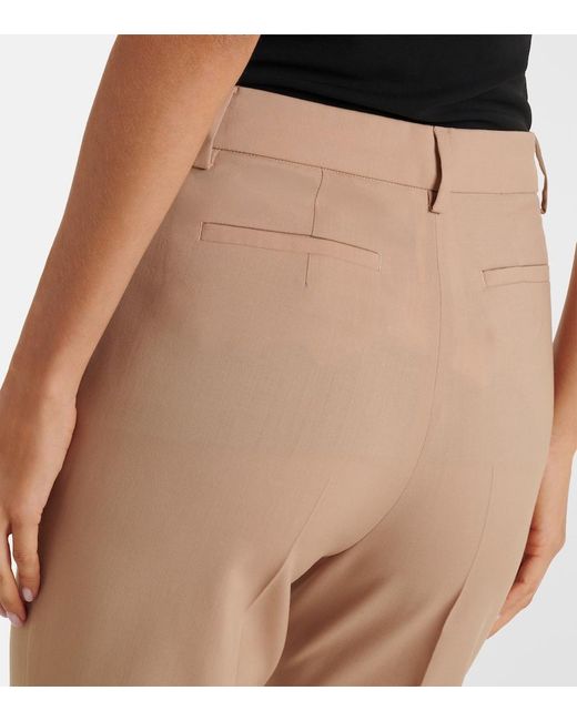Sportmax Natural Virgin Wool Flared Pants