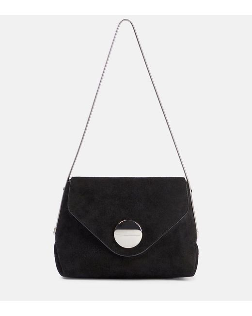 Khaite Black Schultertasche Bobbi Aus Veloursleder