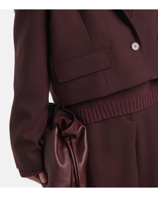 Joseph Purple Cropped Single-Breasted Wool Jacket