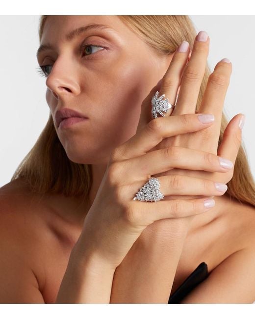 YEPREM White Y-Not 18Kt Ring With Diamonds