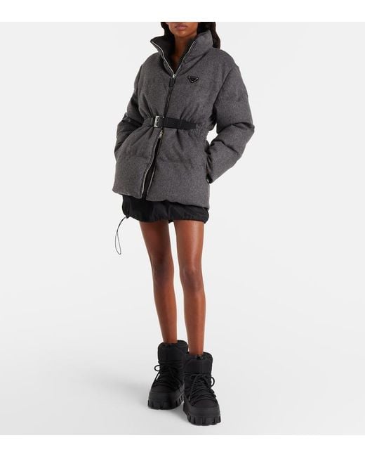 Prada Black Re-Nylon Gabardine Snow Boots