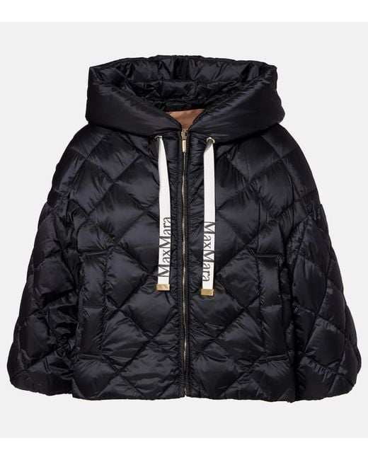 Max Mara Black Sisoft Quilted Cropped Down Jacket