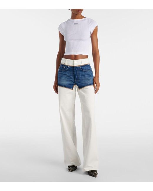 Jean Paul Gaultier Blue Petit Grand Trompe L'Oeil Straight Jeans