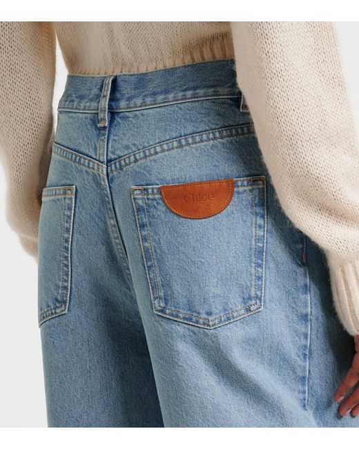Jean Ample A Taille Haute Chloé en coloris Blue