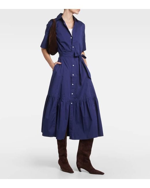 Polo Ralph Lauren Blue Cotton Shirt Dress