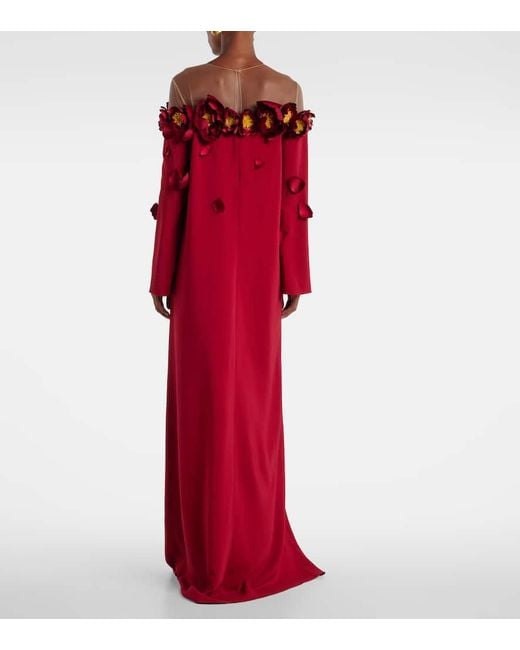 Oscar de la Renta Red Verzierte Robe