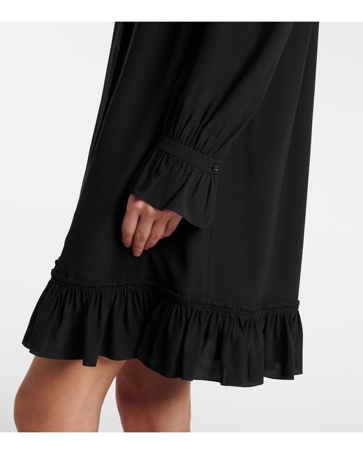 Chloé Black Silk Midi Dress