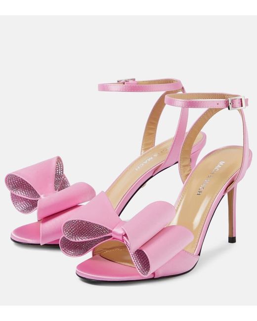 Mach & Mach Pink Verzierte Sandalen Le Cadeau aus Satin