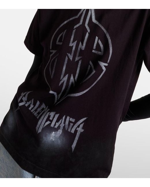 【BALENCIAGA】 ブラック l BB Stencil Tシャツ Black Metal BB Stencil T-shirt by Balenciaga on Sale