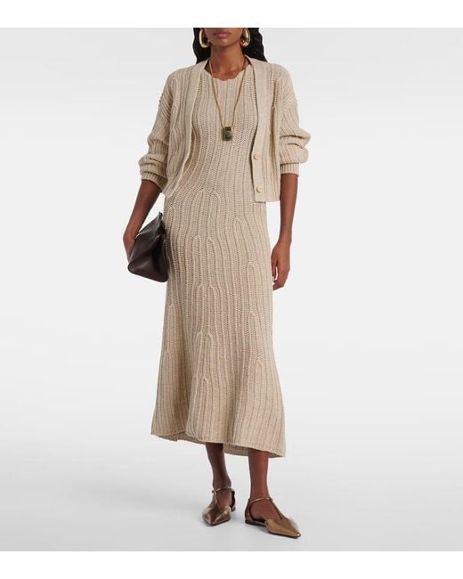 Max Mara Natural Stelvio Linen And Cotton Cardigan