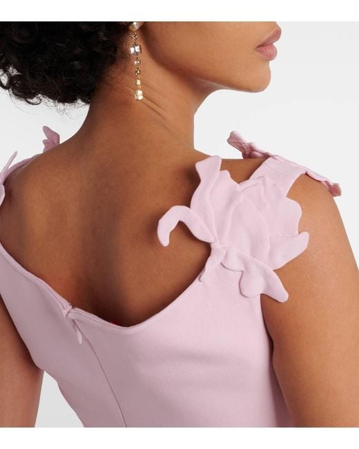Robe Midi En Crepe Couture Valentino en coloris Pink