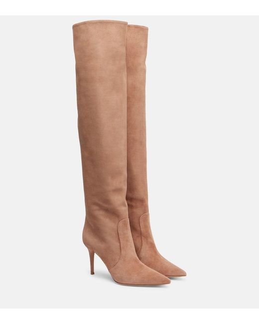 Gianvito Rossi Brown Hansen 85 Leather Knee-High Boots