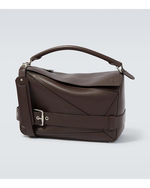 Loewe Black Puzzle Biker Large Leather Tote Bag for men