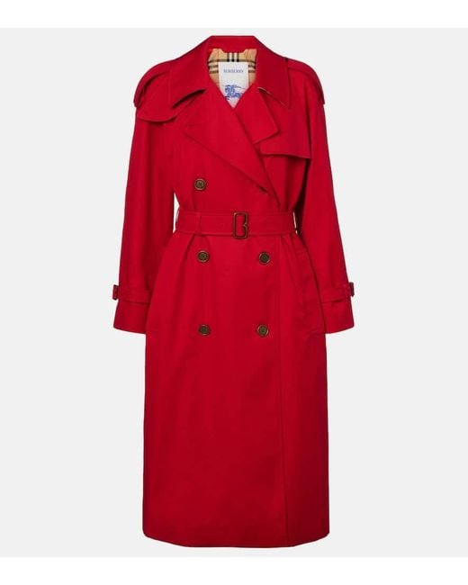 Gabardina Castleford De Algodon Burberry de color Red