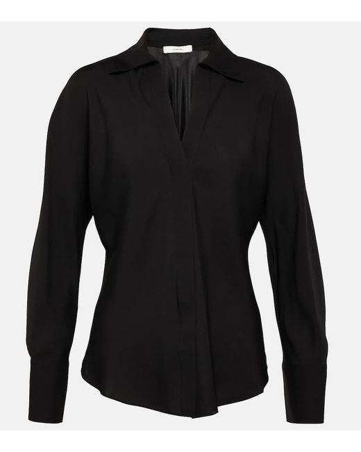 Vince Black Bluse Aus Seiden-Georgette