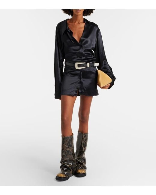 The Attico Black Robin Leather Knee-High Boots