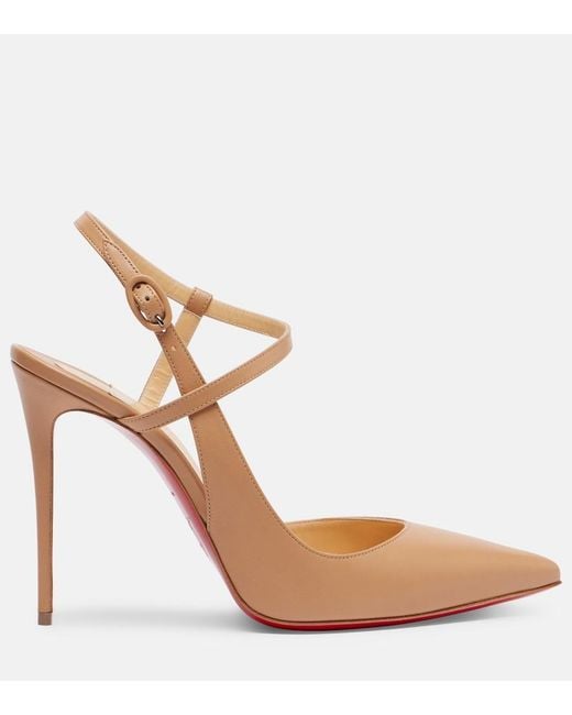 Christian Louboutin Brown Jenlove 100 Leather D'Orsay Pumps