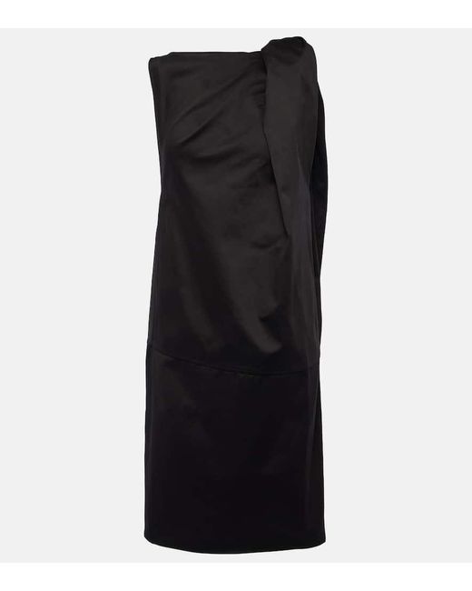 Vestido corto de algodon y lino Totême  de color Black