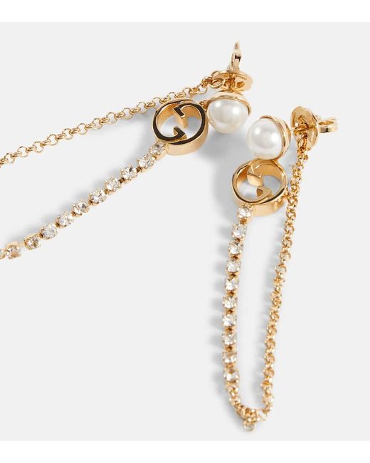 Orecchini Blondie con perle bijoux di Gucci in Natural