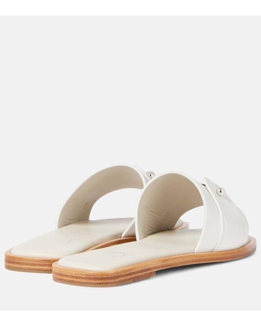 Christian Louboutin White Pantoletten Chambelimule Aus Leder
