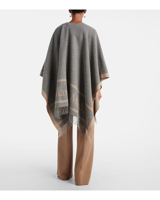 Max Mara Gray Cape Hilde Aus Woll-Jacquard