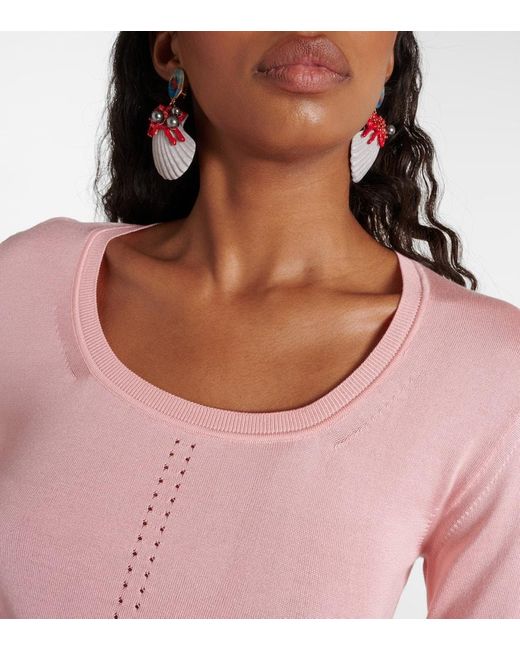 Dolce & Gabbana Pink Pullover Capri aus Seide