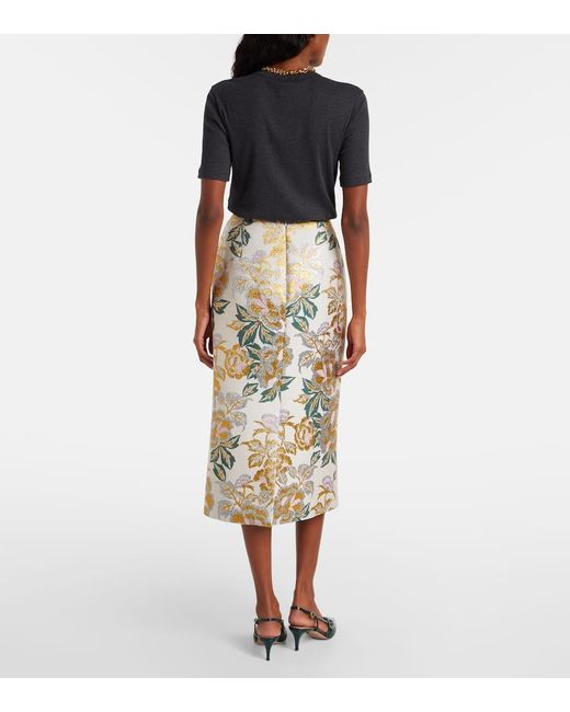 Carolina Herrera Metallic Midirock Aus Jacquard