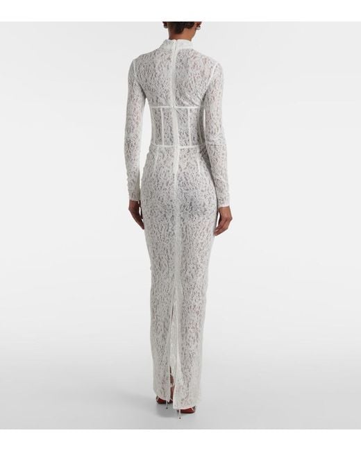The New Arrivals Ilkyaz Ozel White Isadora Lace Corset Gown