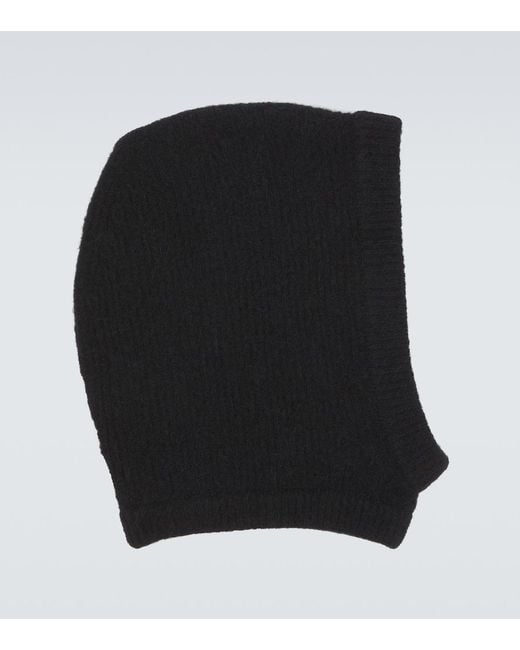 Rick Owens Black Alpaca And Wool-Blend Hood for men