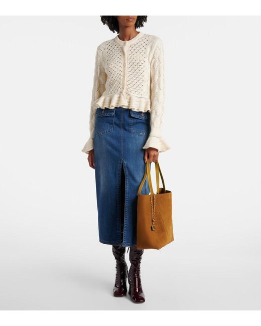 Chloé Brown Spin Medium Suede Tote Bag