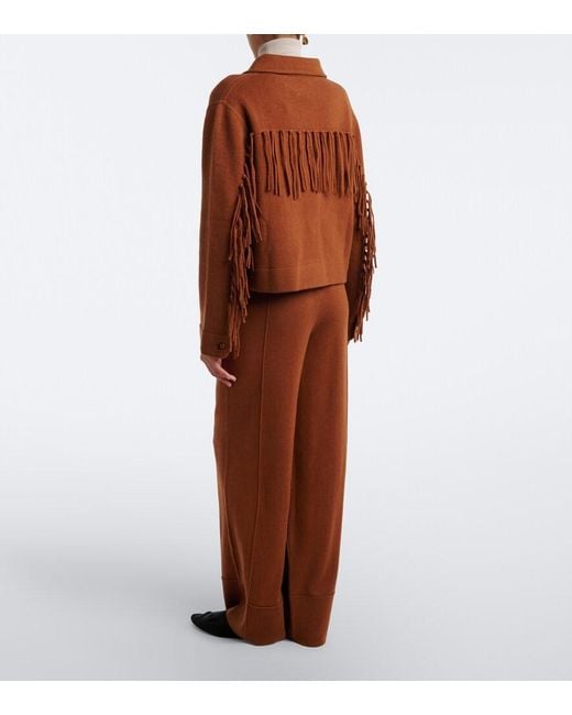 Jardin Des Orangers Brown Wool And Cashmere Wide-Leg Pants