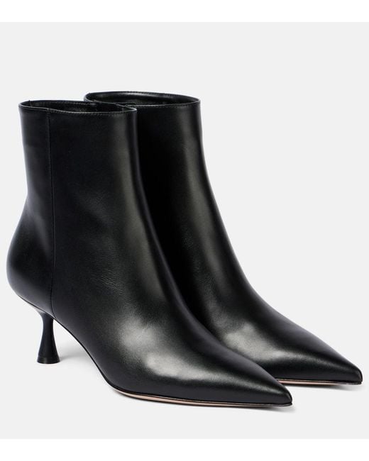 Gianvito Rossi Black Leather Ankle Boots