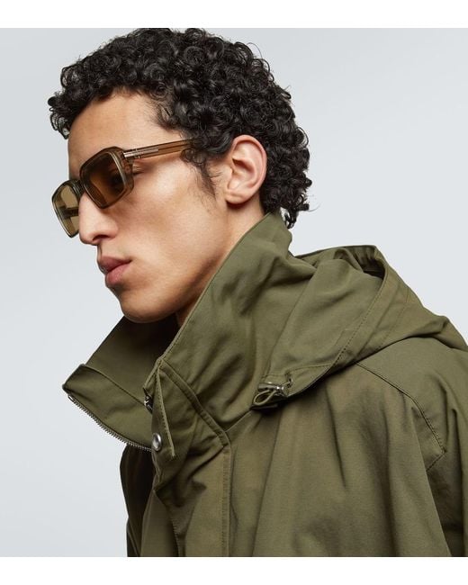 Zegna Brown Square Sunglasses for men