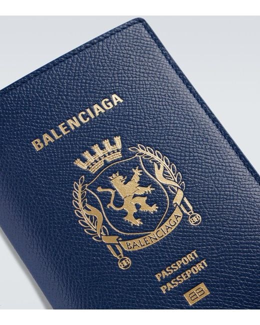 Balenciaga Blue Passport Wallet for men