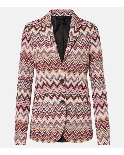 Missoni Pink Blazer Aus Haekelstrick