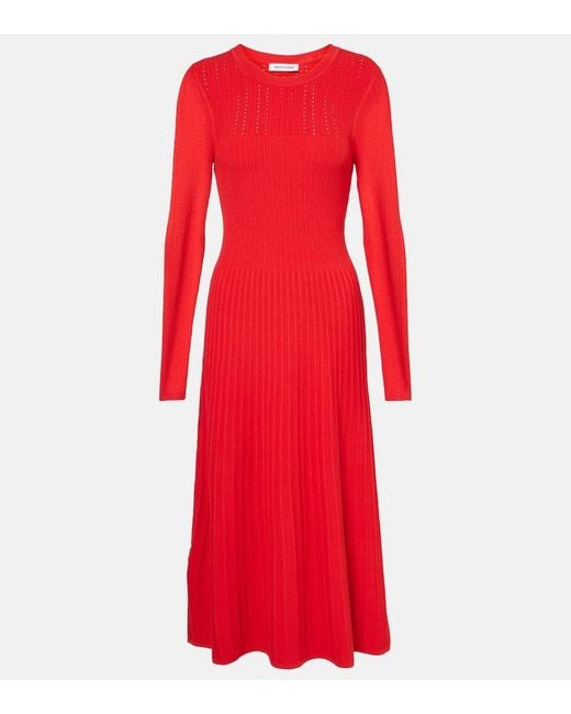 Veronica Beard Nami Ribbed Knit Sweater Dress in Red Lyst