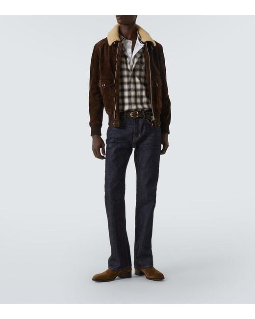 Tom Ford Blue Mid-Rise Bootcut Jeans for men