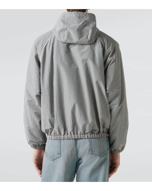 Miu Miu Gray Checked Technical Jacket for men