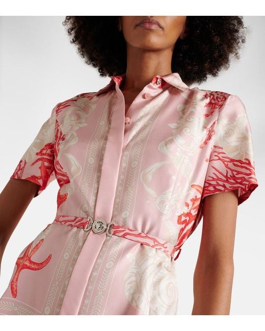 Versace Pink Dress With 'Barocco Sea' Pattern