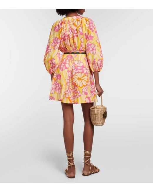 Robe En Coton A Fleurs ALÉMAIS en coloris Pink