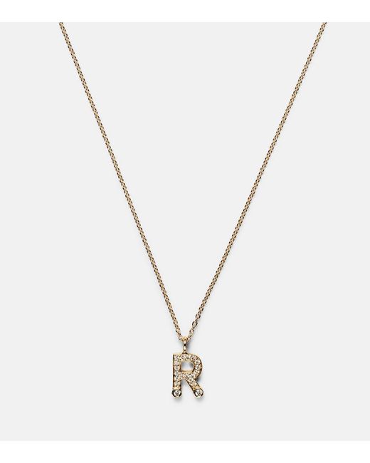 Sophie Bille Brahe White Initial 18Kt Necklace With Diamonds