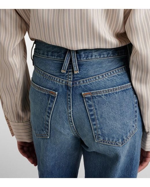 SLVRLAKE Denim Blue Grace Faded Wide-Leg Jeans